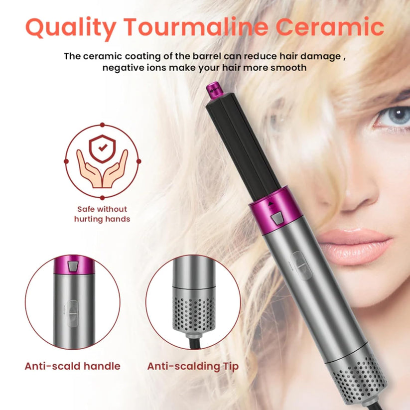 5-in-1 Hair Dryer Styling Tool | Curly, Straightening, Drying, & Styling Comb for All Hair Types